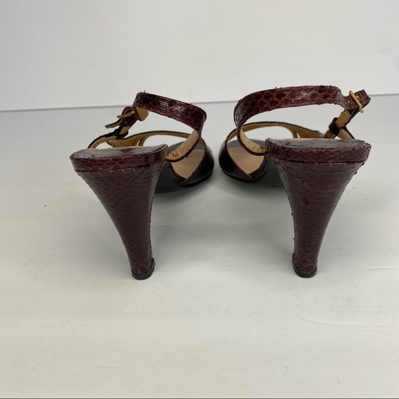 GENUINE Snakeskin Burgundy Heels - Picture 4 of 6